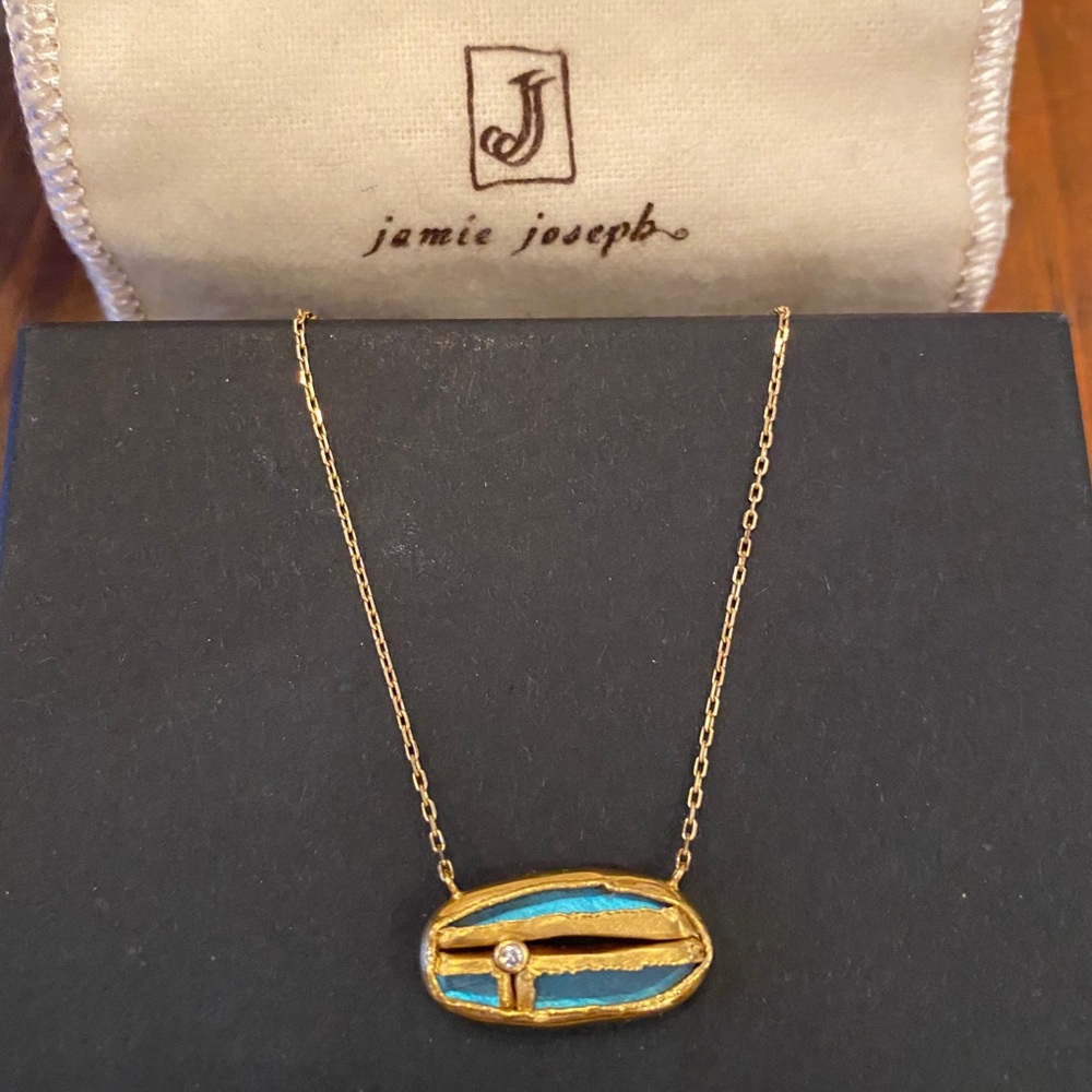 Jamie Joseph Joinery Necklace Diamond Labradorite